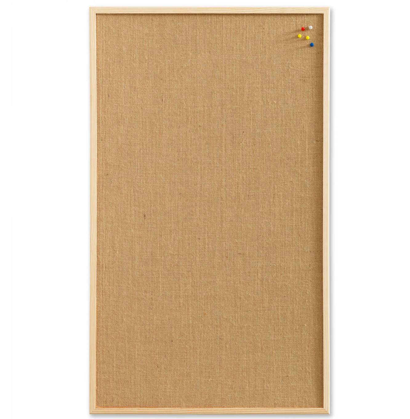 Große Hessian-Pinnwand mit Holzrahmen - 100x60 cm