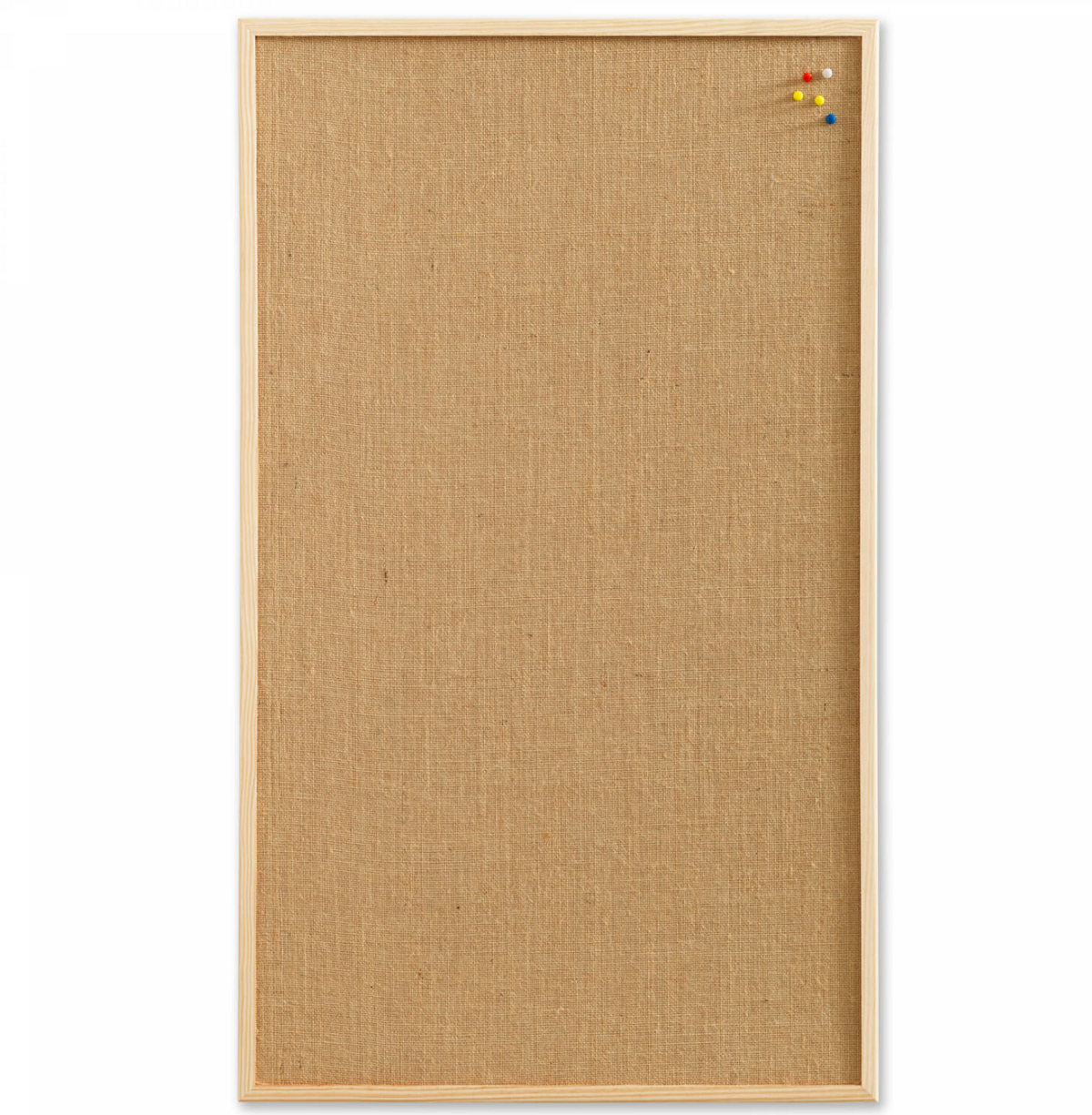 Große Hessian-Pinnwand mit Holzrahmen - 100x60 cm