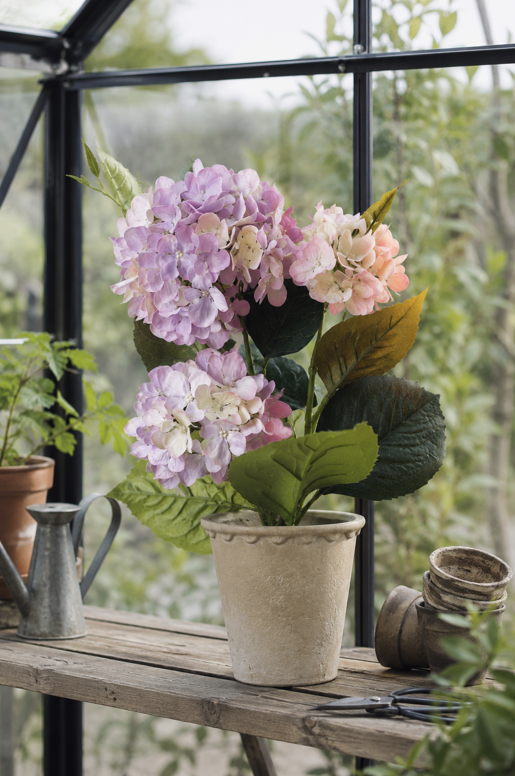 Hortensie i potte - Flieder
