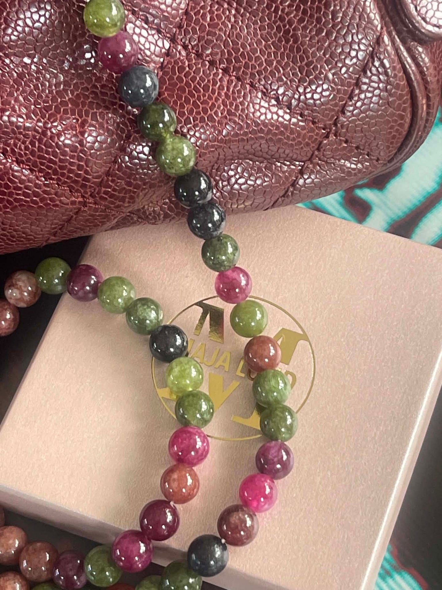 Armband Mary Emerald/Berry Mix