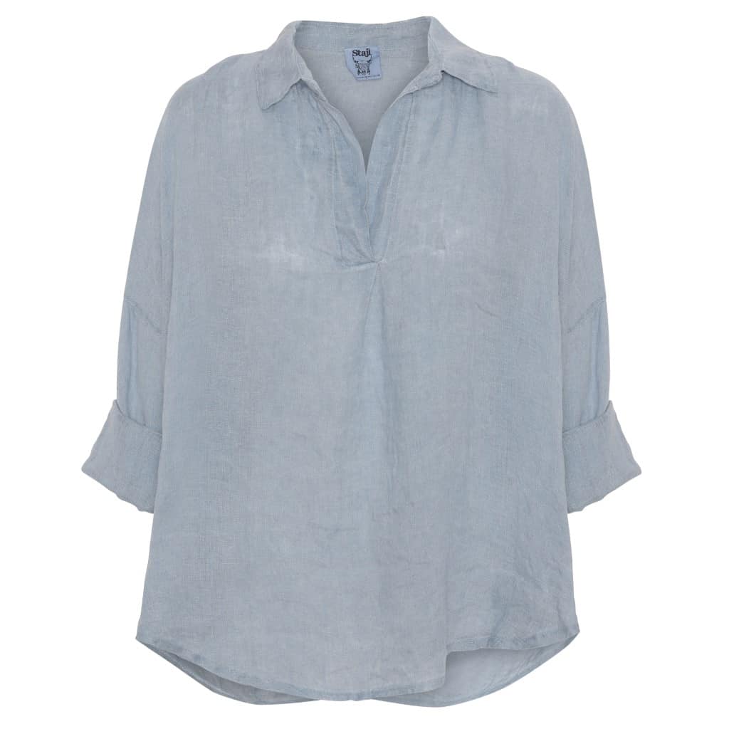 Bluse VIGGA 100% hør - Jeans blue - VIAMAJA