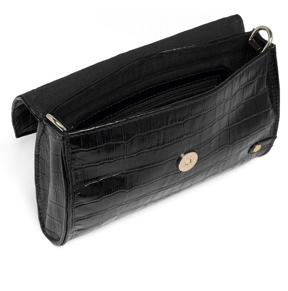 Clutch Croco Black leather - VIAMAJA