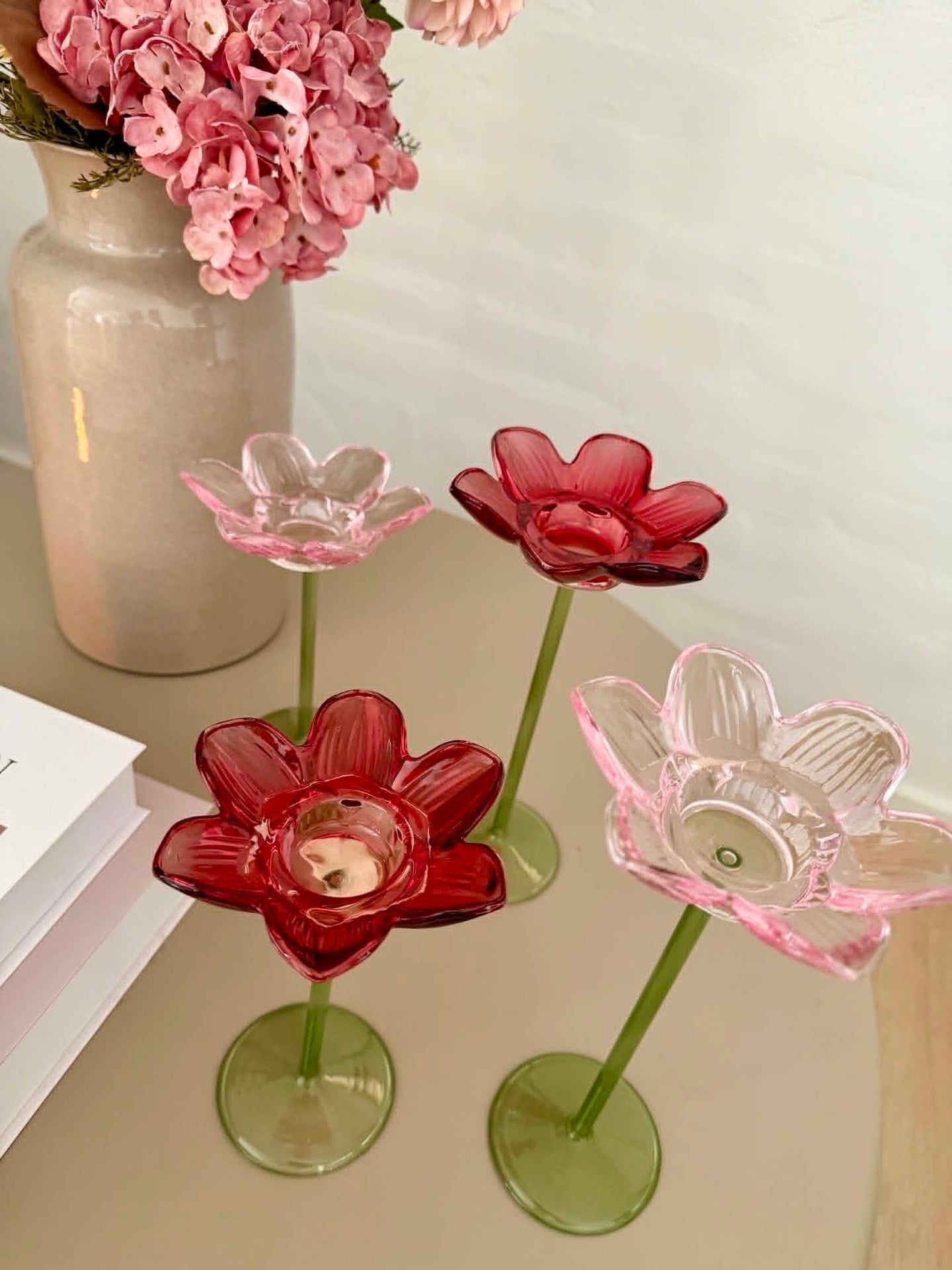 Teelichthalter Blume - Rosa