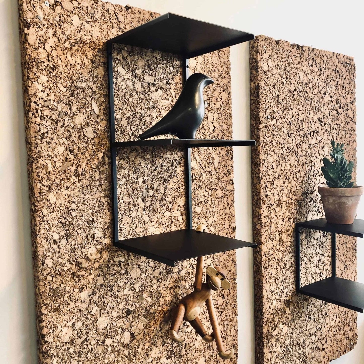 Dobbelt hylde i sort metal - VIAMAJA.DK