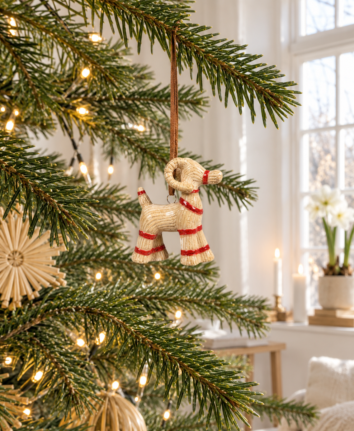 Weihnachtsanhänger – Natur und Rot