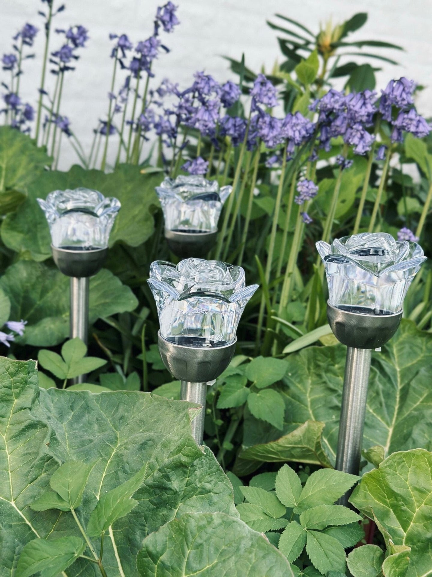 Fakkel med solceller FLOWER – Sæt med 4 stk - VIAMAJA.DK