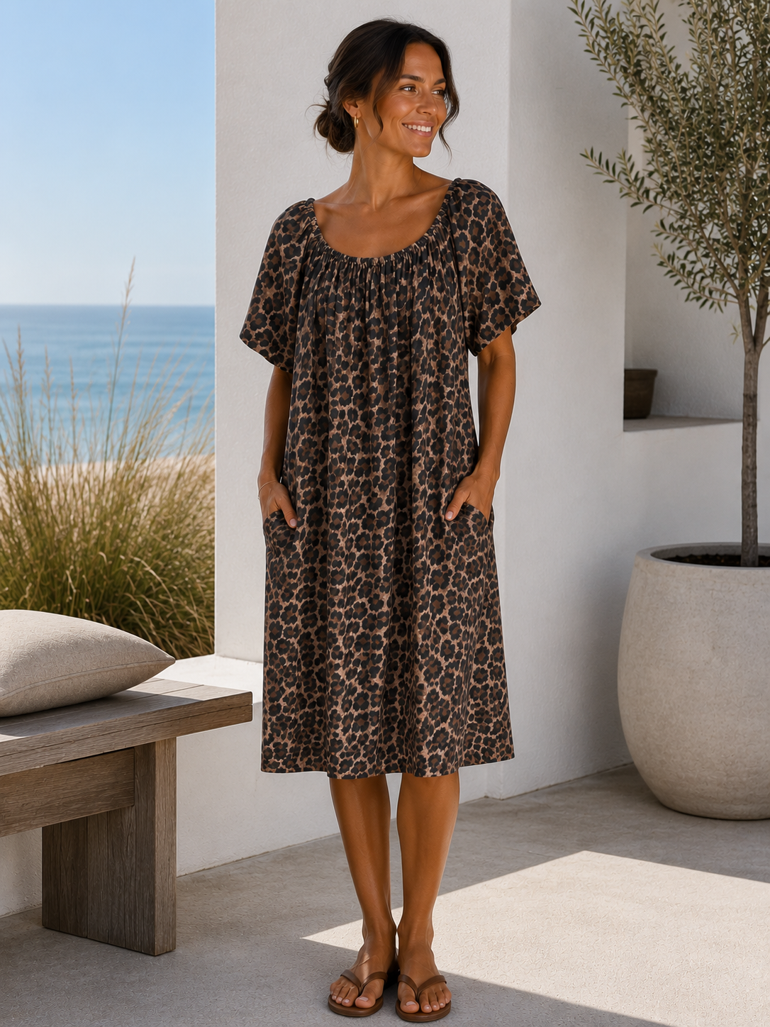 Kleid Sarai - Camello leo