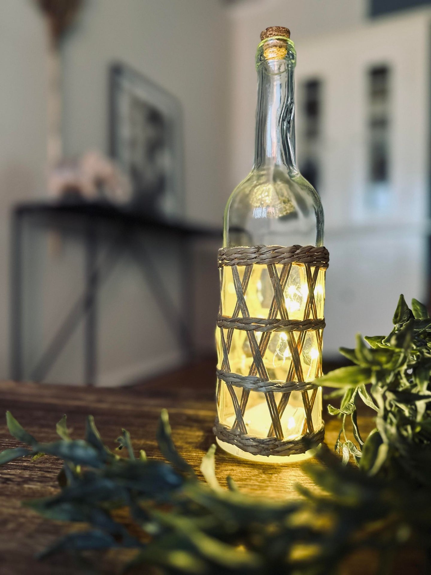 Flasche mit Lichterkette
