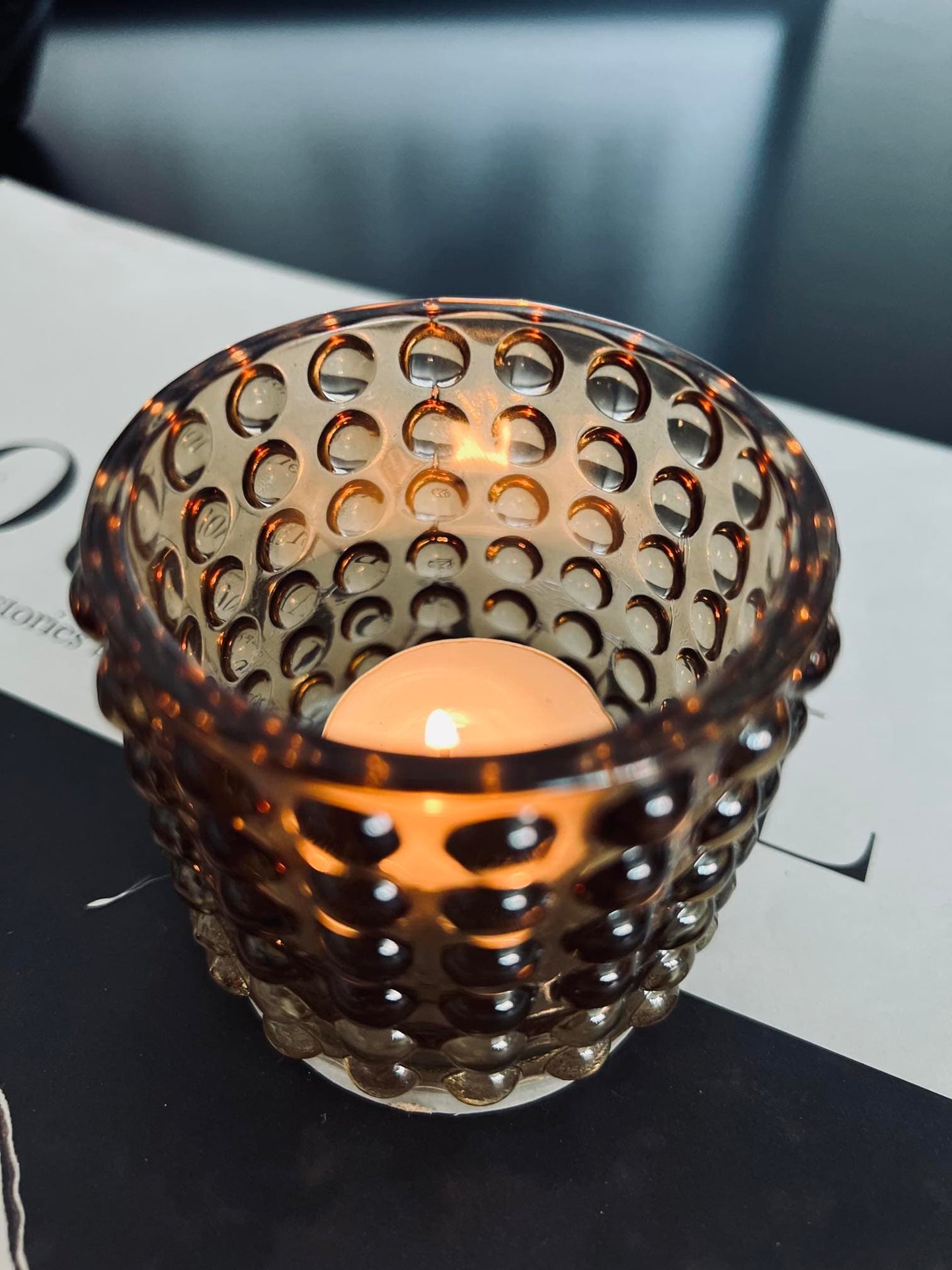 Fyrfadsstage med dots - Beige - VIAMAJA.DK
