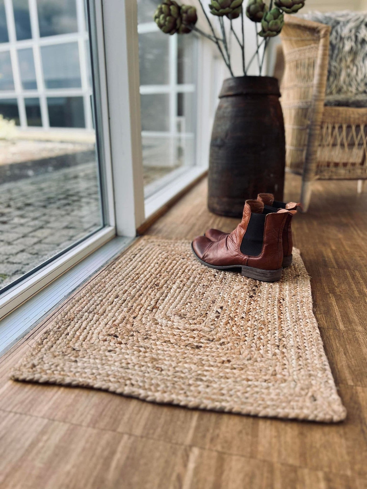 Gulvtæppe jute – 50x70cm - VIAMAJA.DK