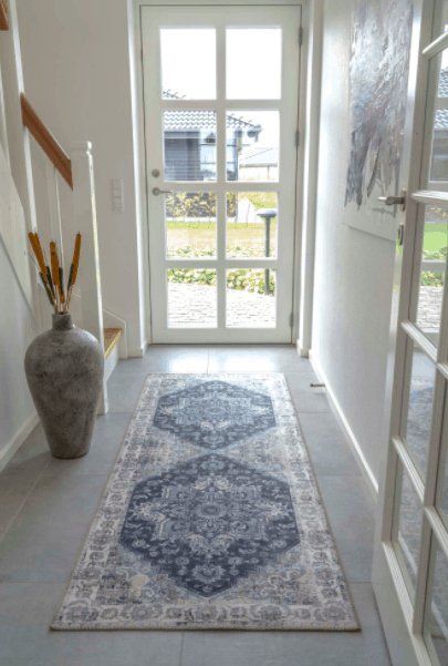Gulvtæppe Vintagelook - 80×200 - Blue - VIAMAJA