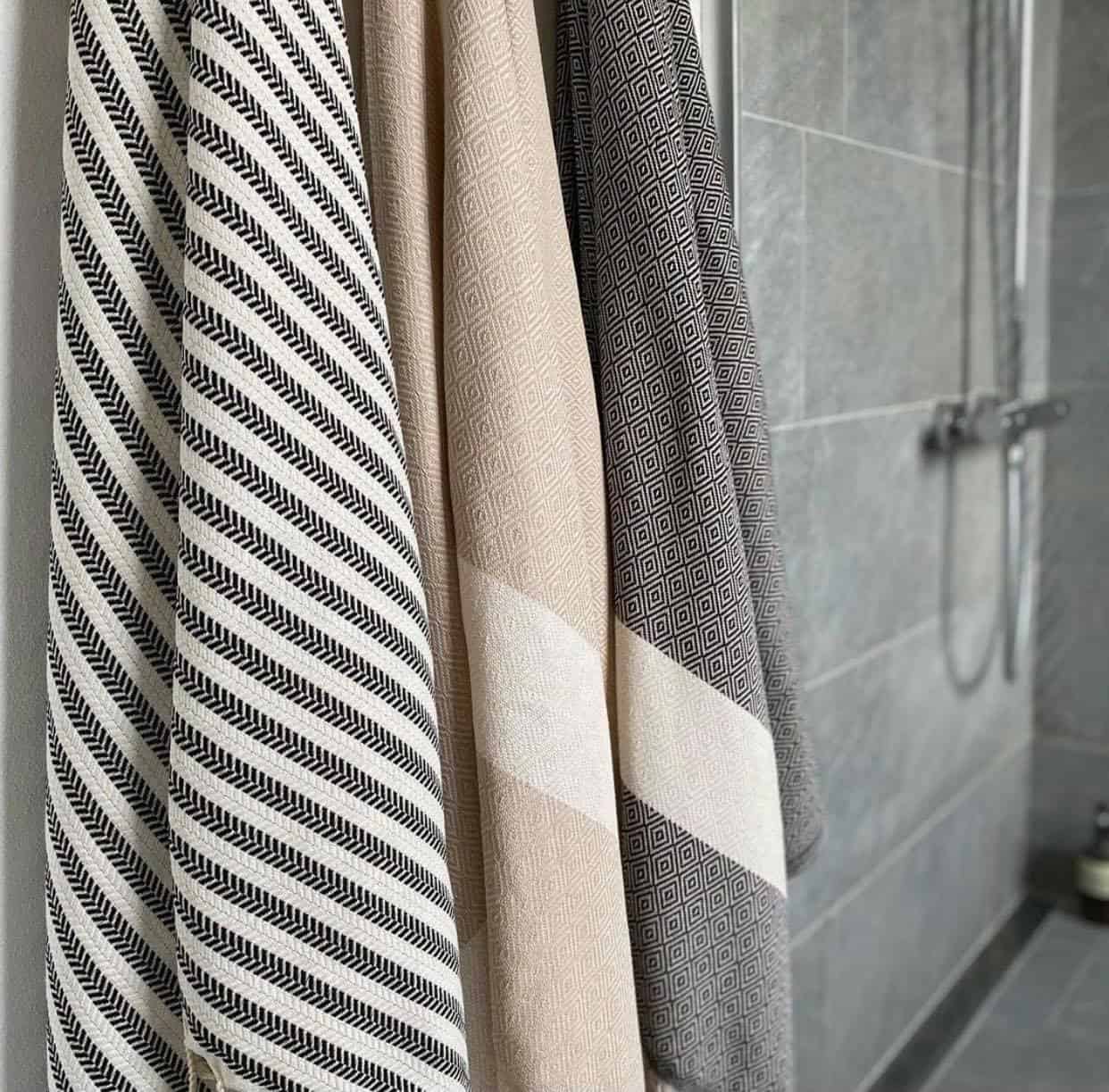 Hamam badehåndklæde – Diamond beige – 90x180 - VIAMAJA.DK