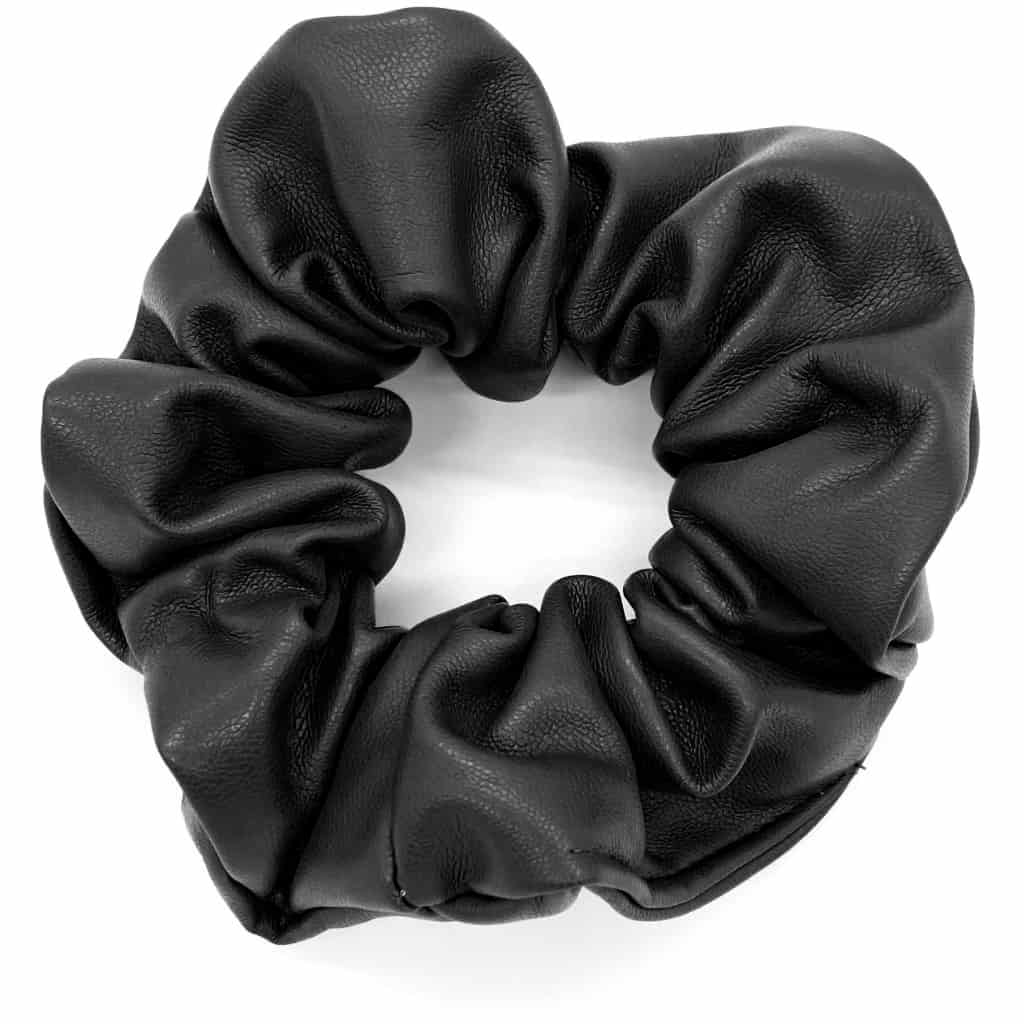 Hår elastik - Scrunchie sort læder - VIAMAJA