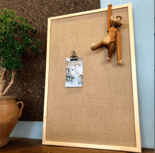 Hessian opslagstavle 60 x 40 cm - Natur - VIAMAJA