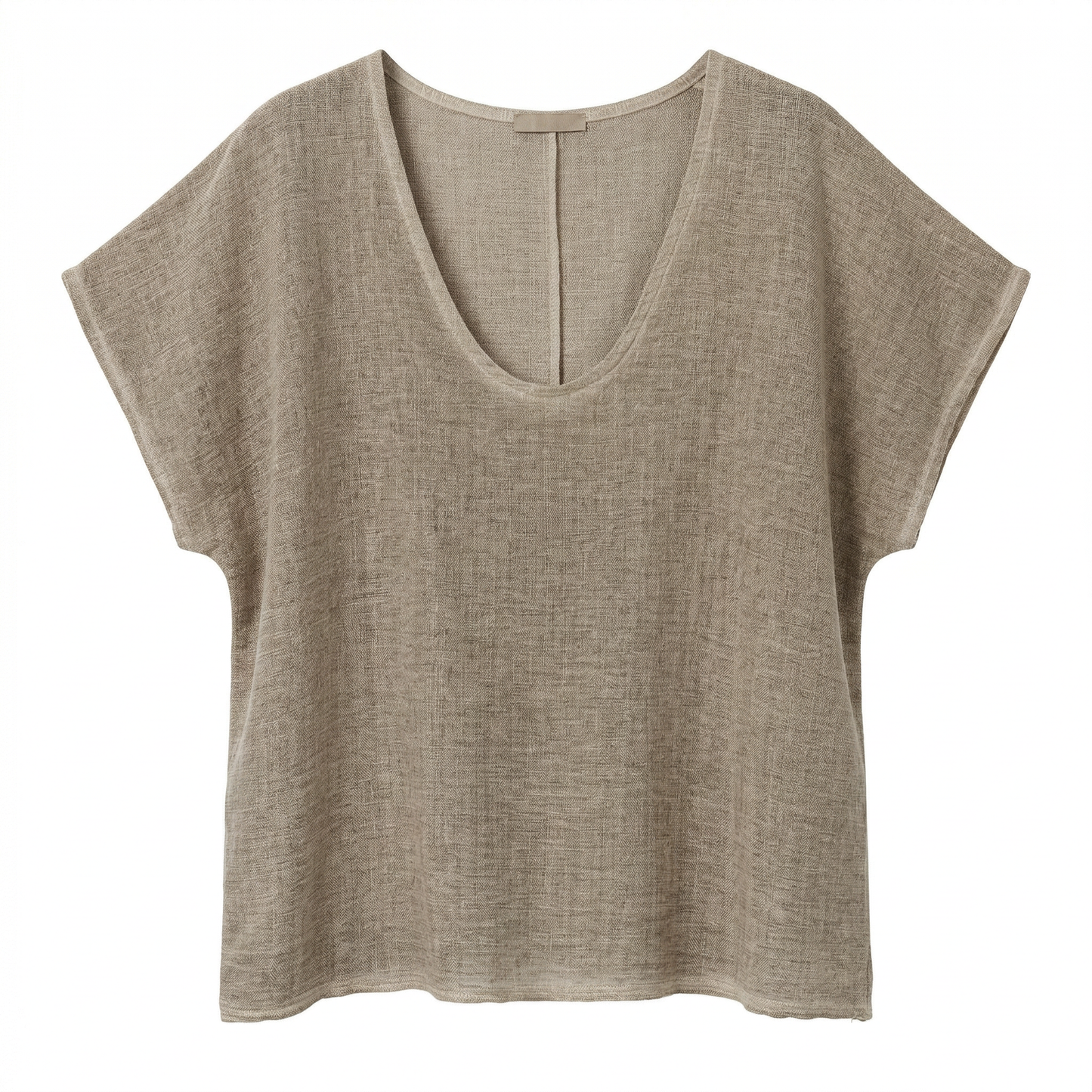 T-Shirt Cozy Leinenmix - Caramel