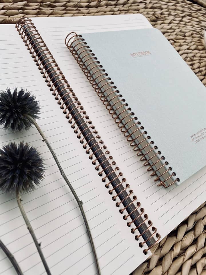 KOZO Notebook A4 linieret - Dusty Blue - VIAMAJA