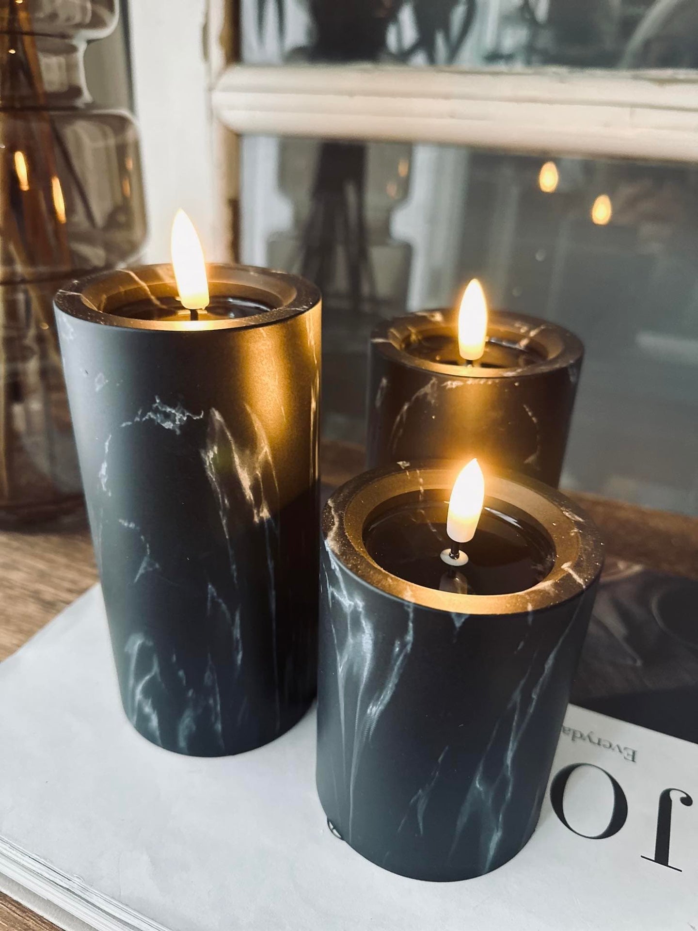 LED marmor black 10cm - VIAMAJA.DK
