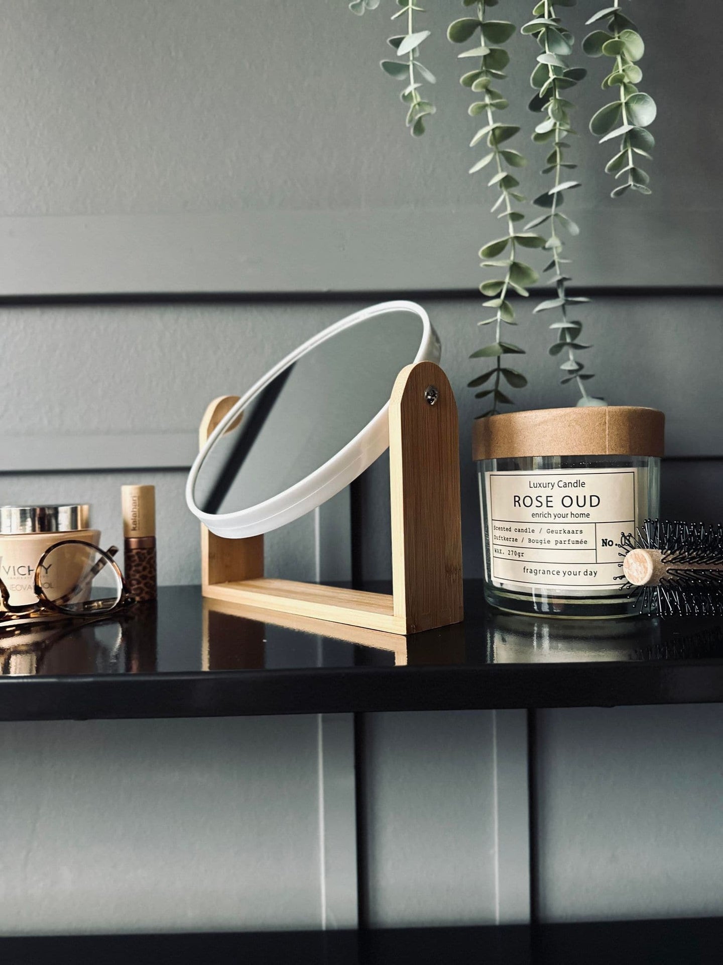 Makeup spejl - Bambus Rund - VIAMAJA.DK