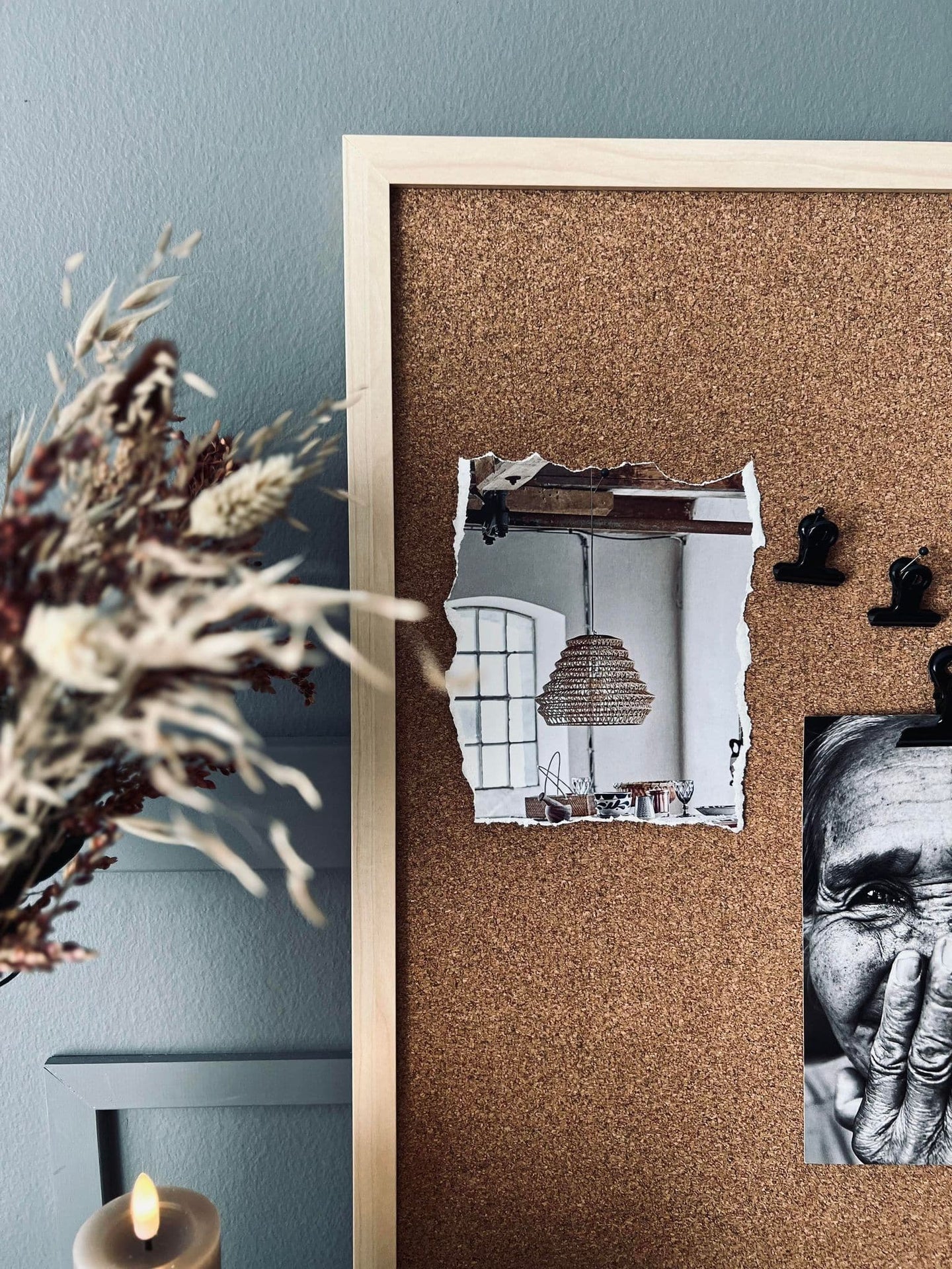 Opslagstavle kork 40x60cm - Kraftig ramme Natur - VIAMAJA.DK