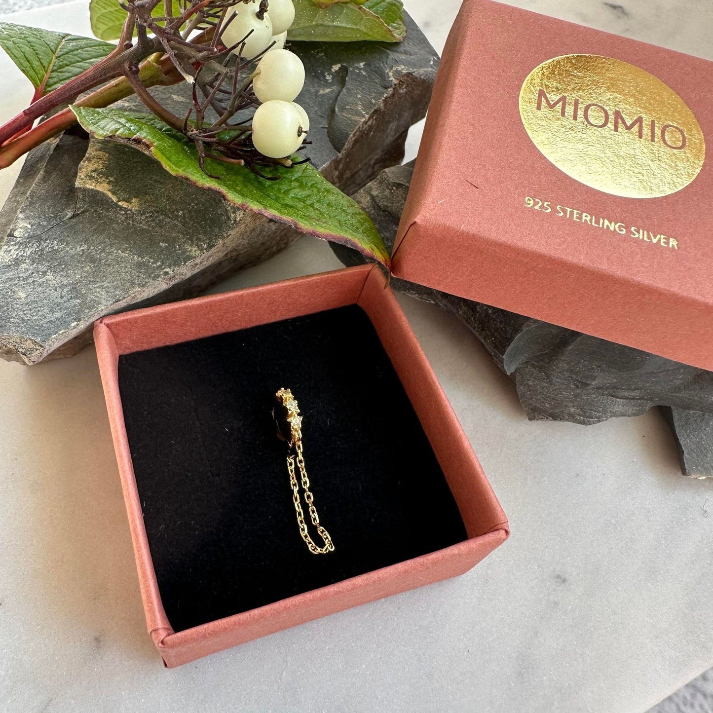 Ørering Single Dahlia 18K forgyldt - 1 stk - VIAMAJA.DK