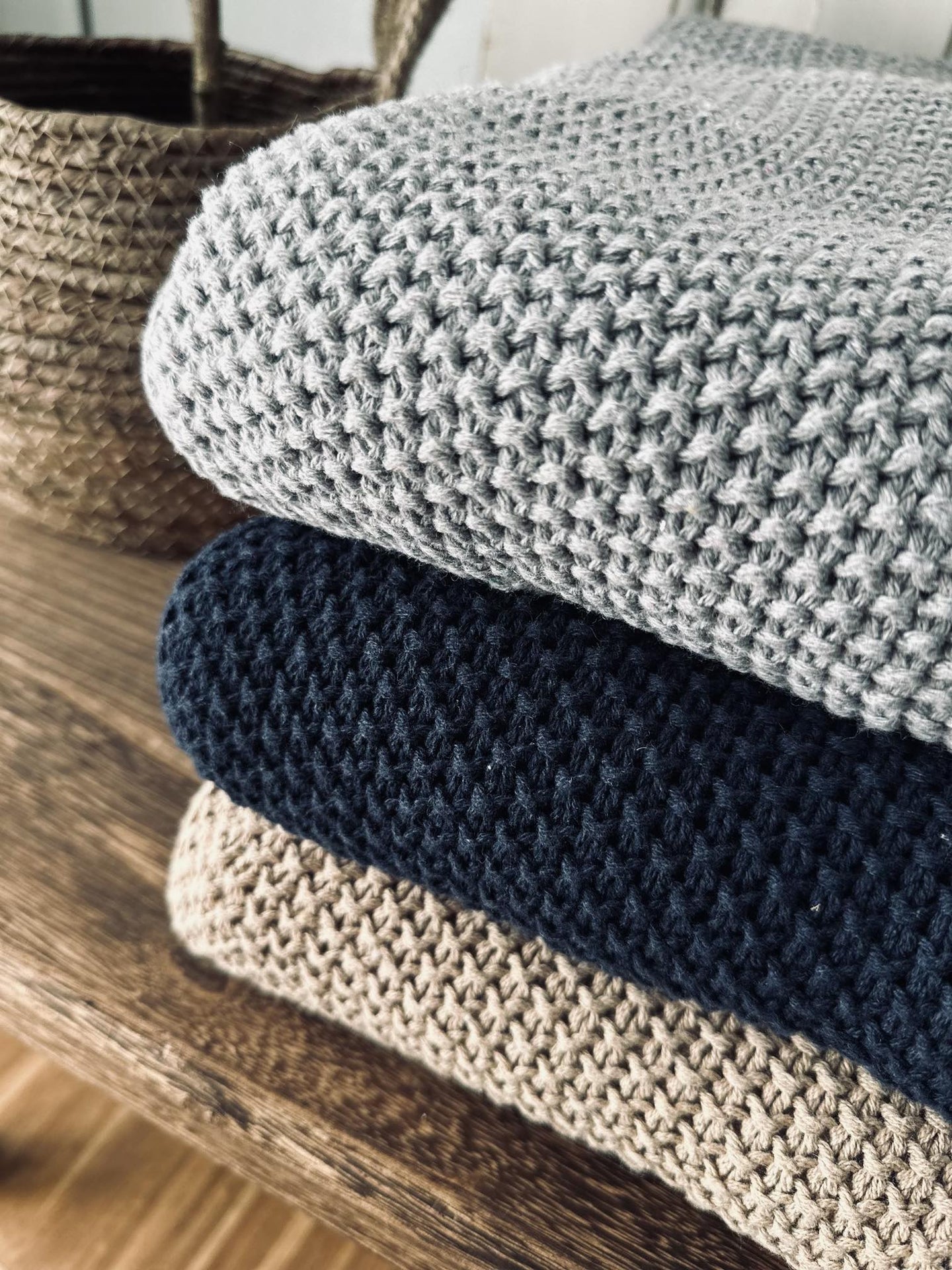 Plaid Perlestrik - Beige - VIAMAJA.DK