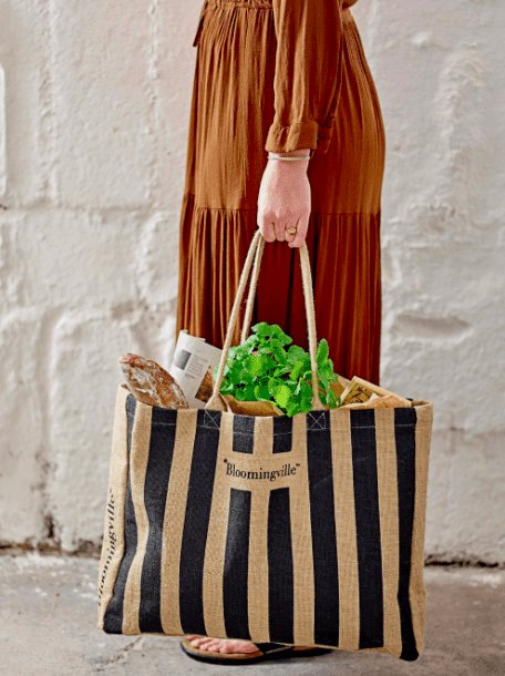 Shopper Sort striber - VIAMAJA.DK
