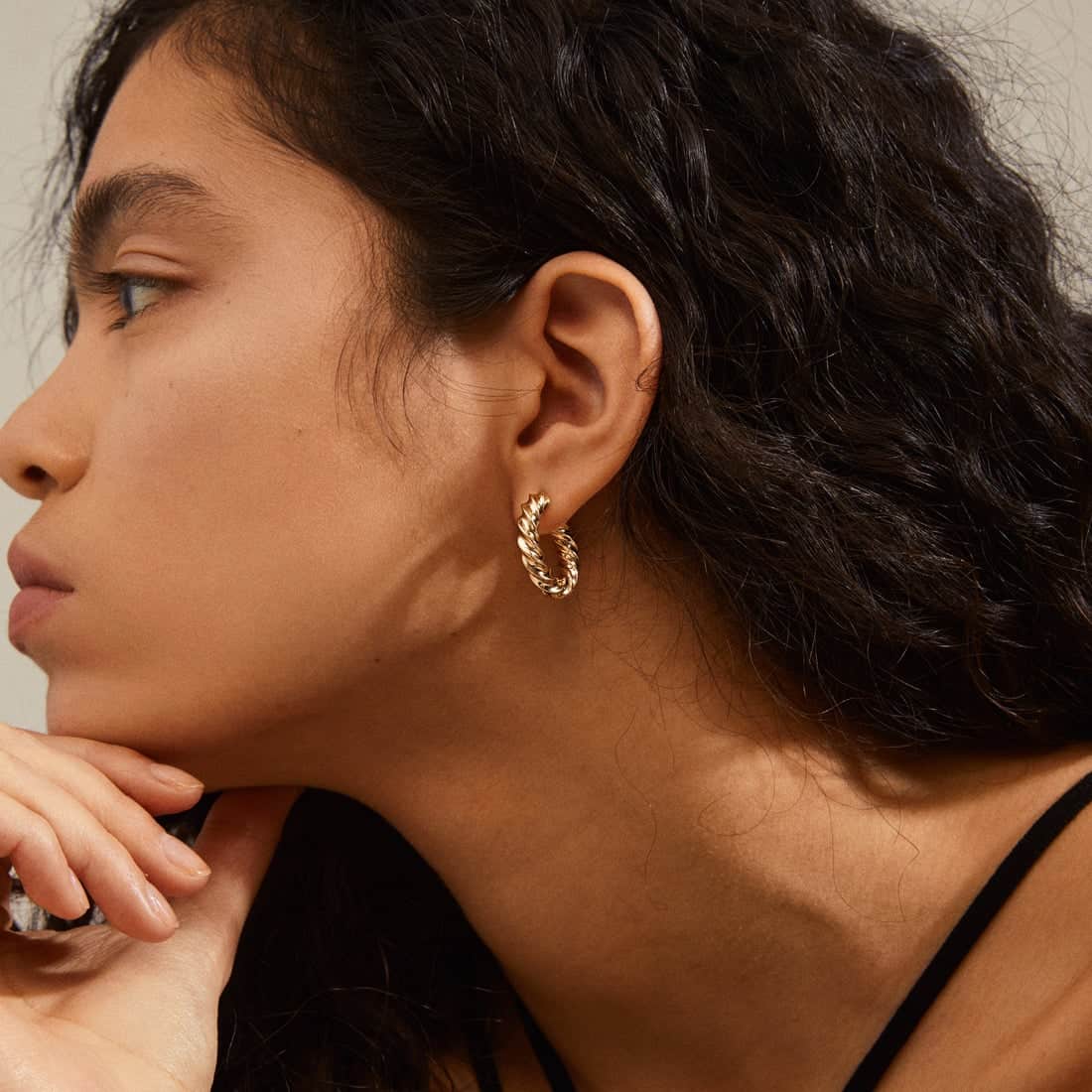 Snoede chunky hoops guldbelagt - VIAMAJA.DK