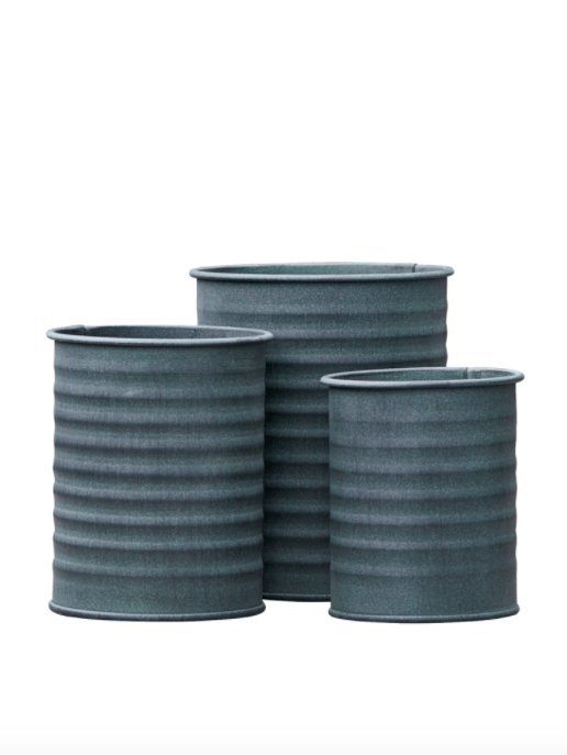 Zink potter - MOSS GREEN - 3 stk - VIAMAJA.DK