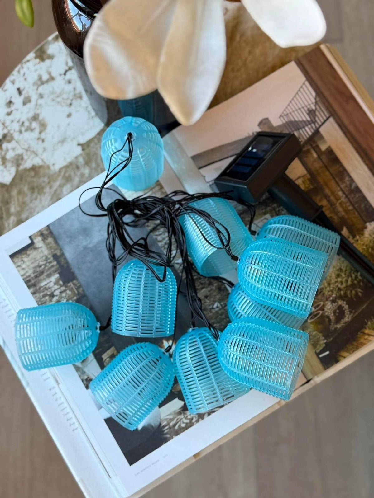Lichterkette mit Solarpanel - Blue