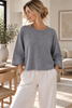 Pullover mit 3/4-Ärmeln - Grau