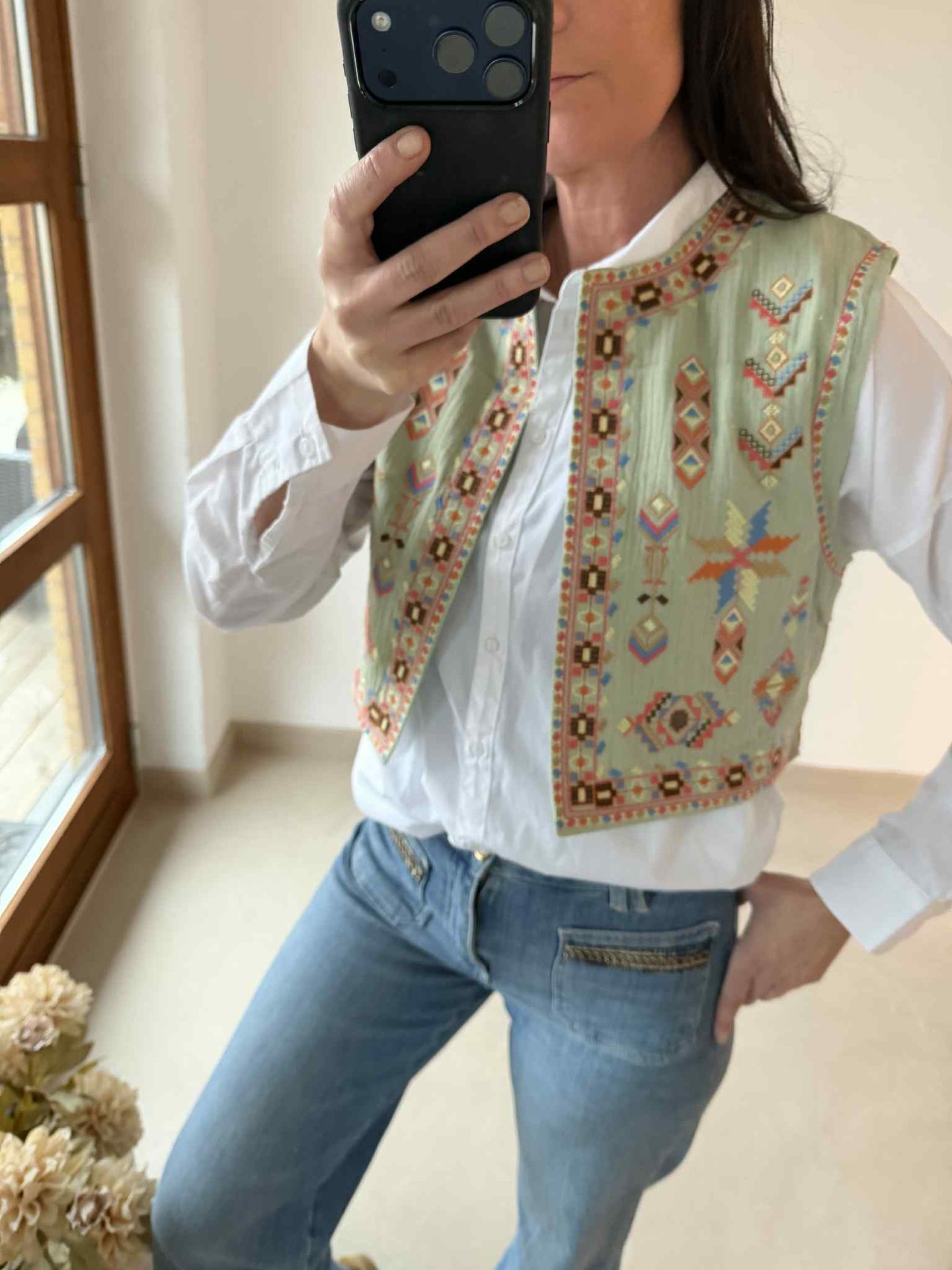 Weste Boho mint