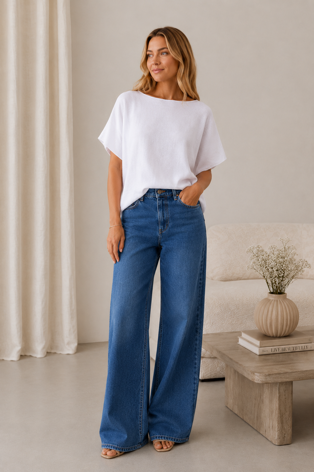 Bluse Sia weiß – Oversize