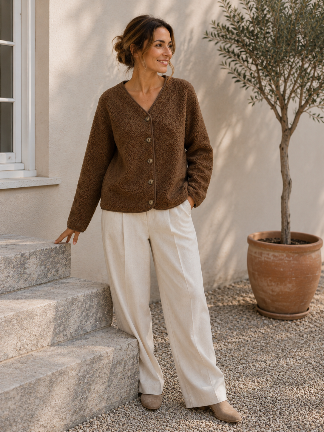 Jacke Fleece brown