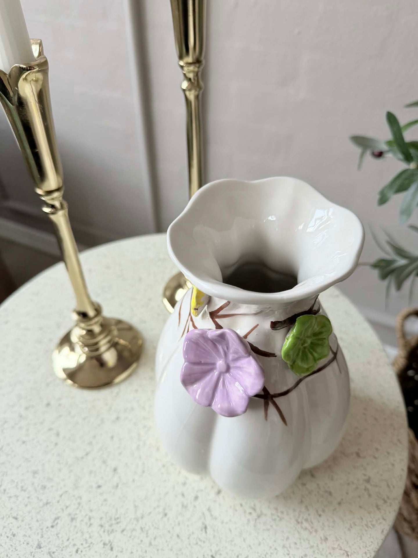 Vase mit Deko - Weiß oder Grün