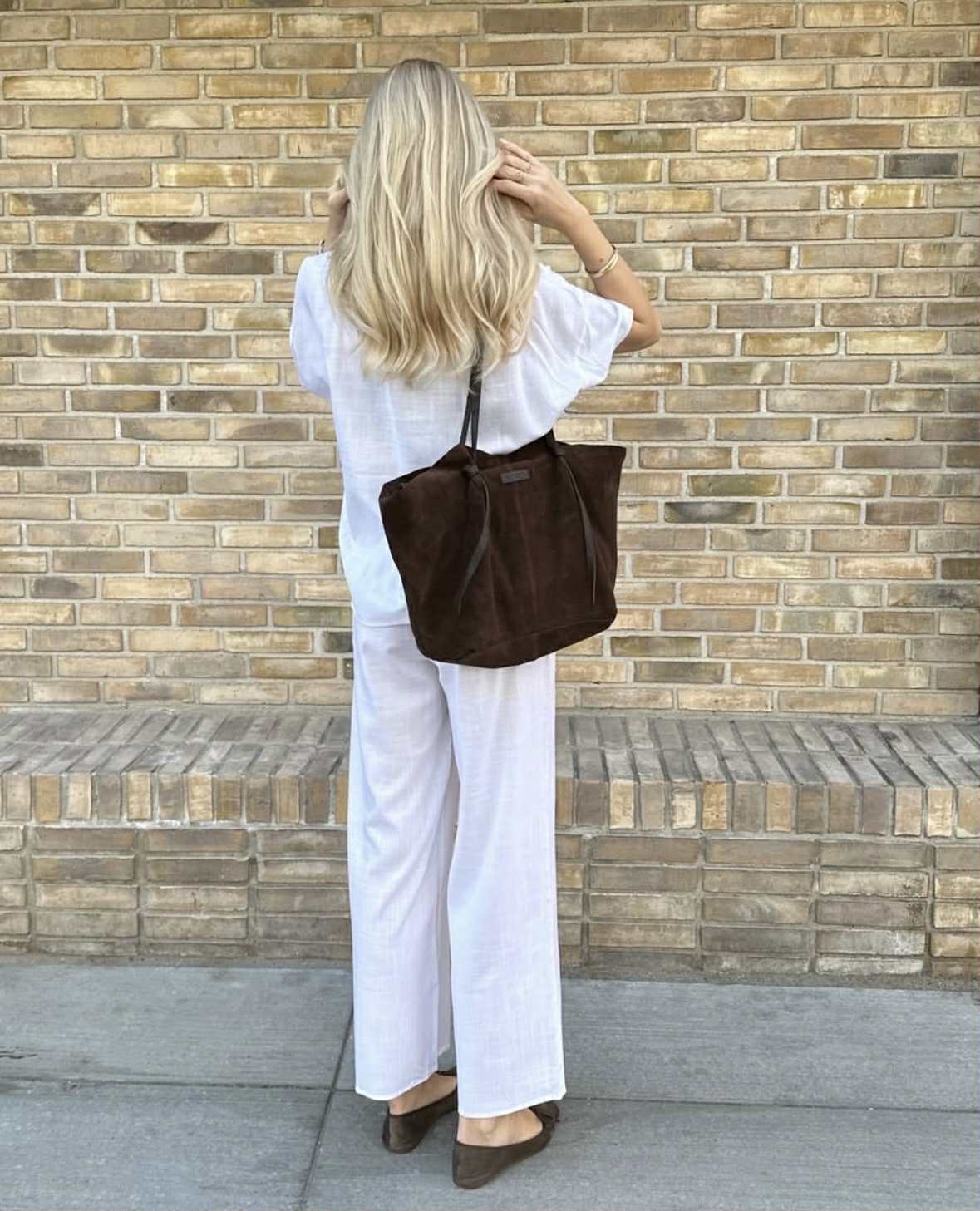 Schöner Wildleder-Shopper - Chocolate