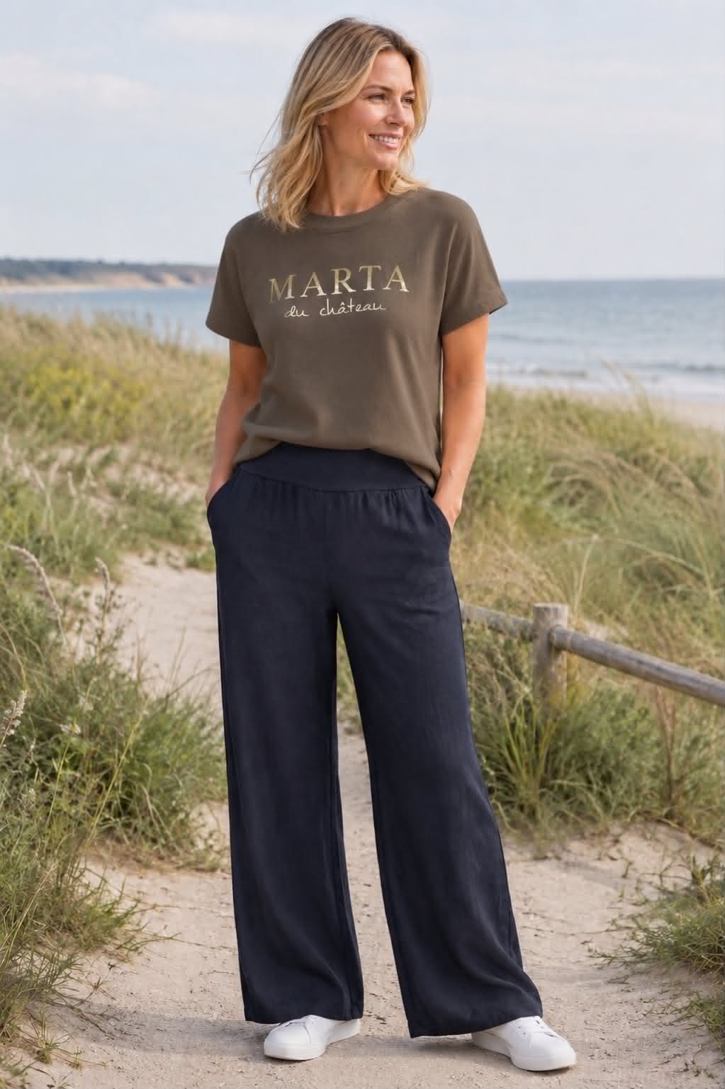 Hose Leinenmix – Navy