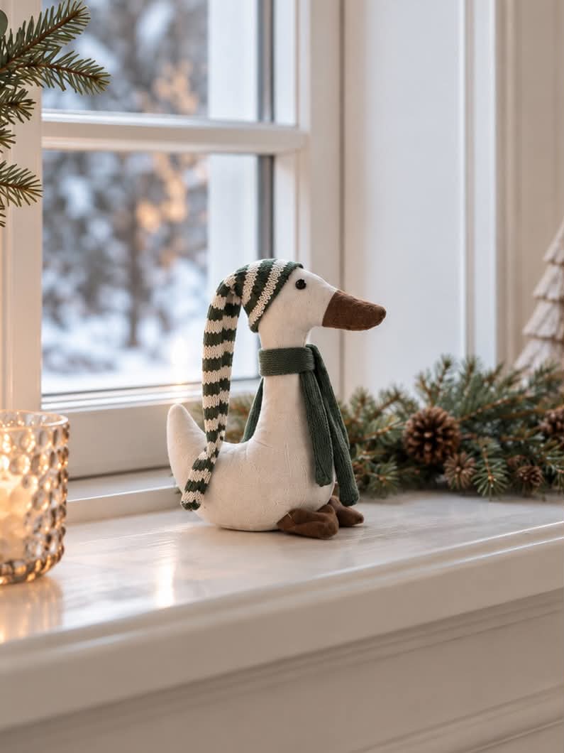 Weihnachtsente mit grüner Mütze - Mini