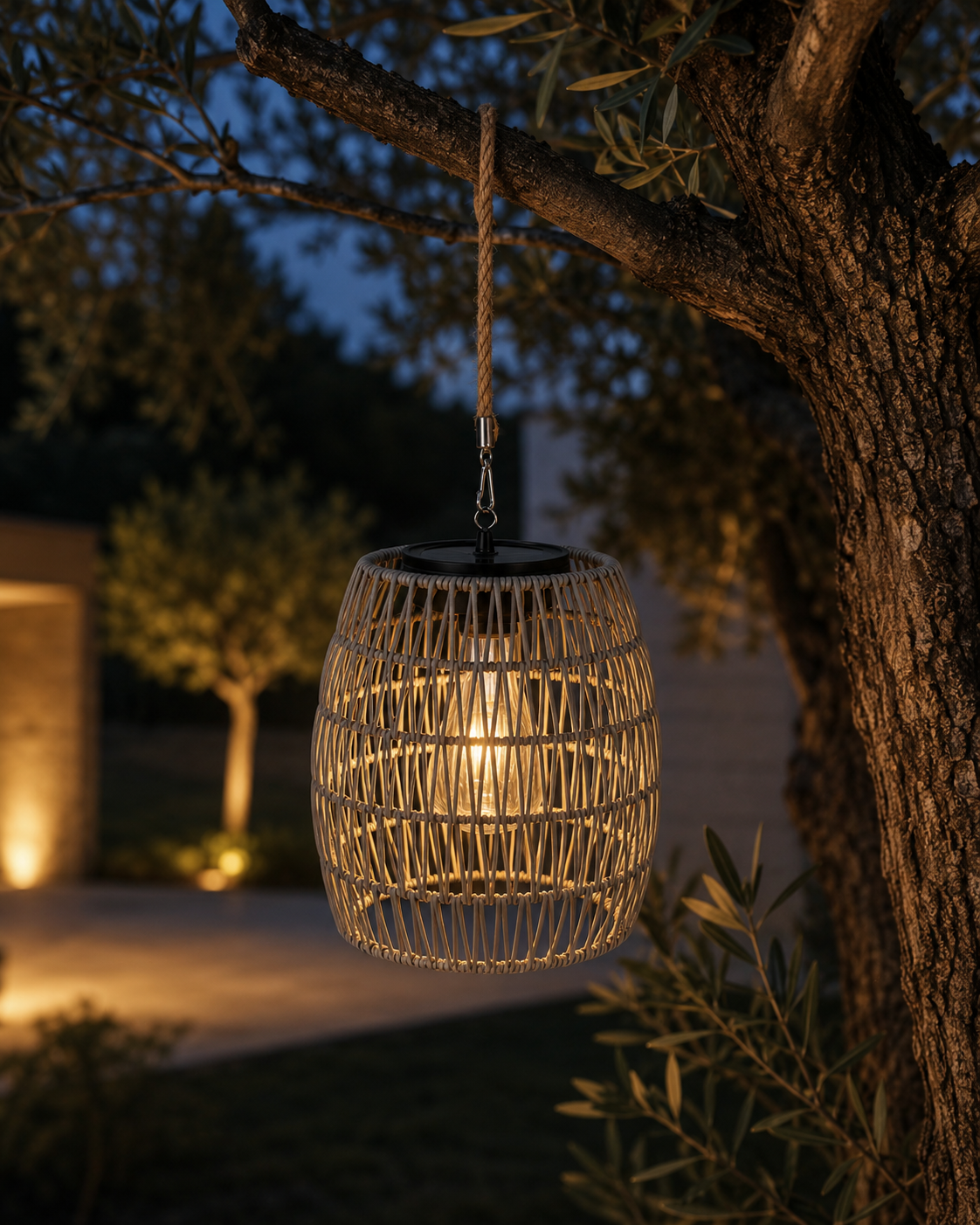 Lampe mit Solar - Grau