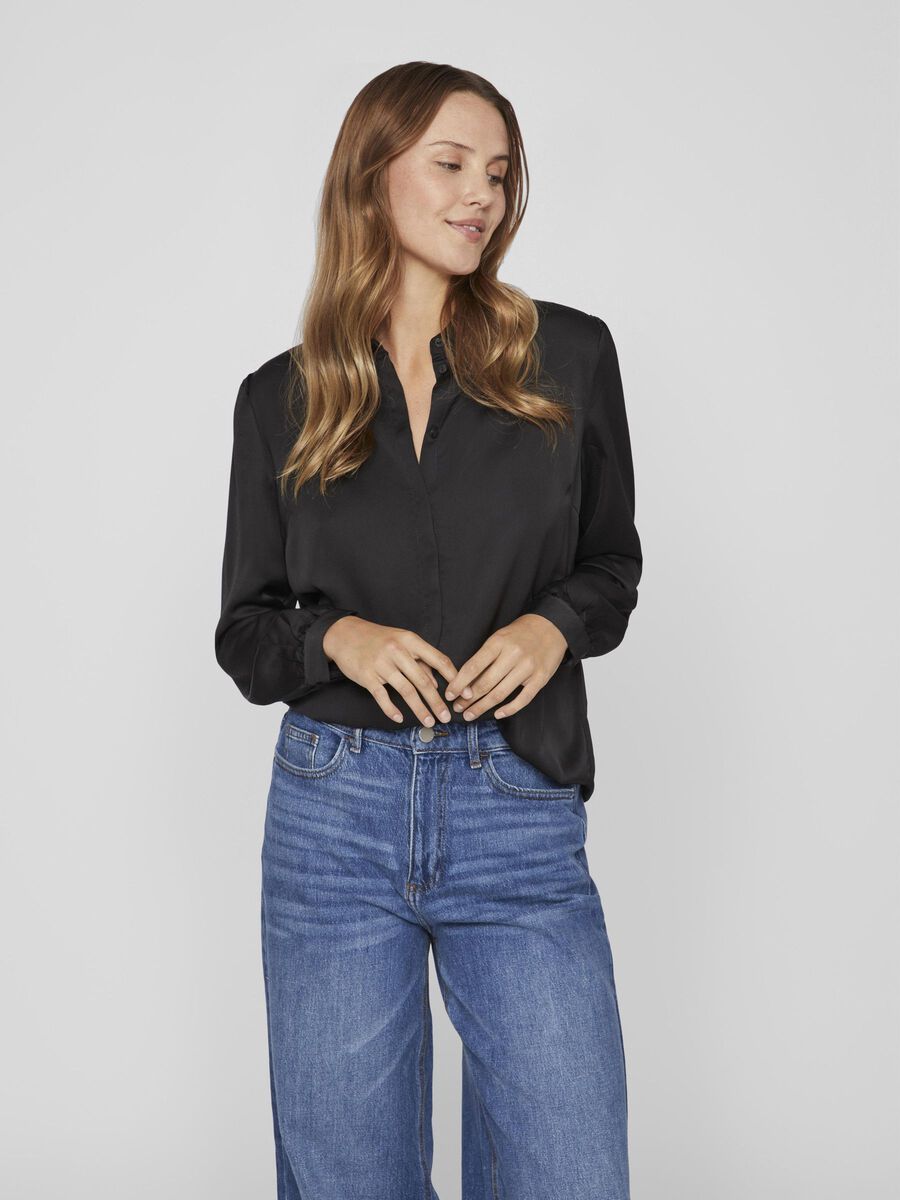 Satinsbluse Luna Black
