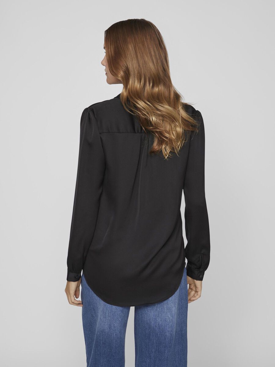 Satinsbluse Luna Black