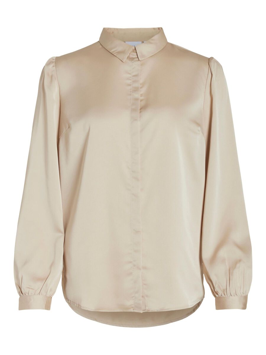 Satinsbluse Luna Beige