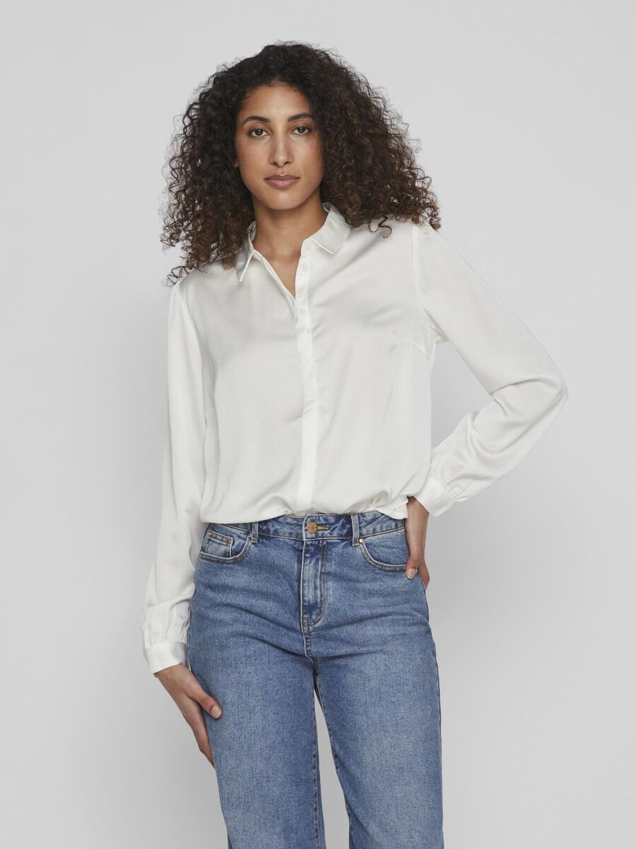 Satinbluse Luna White