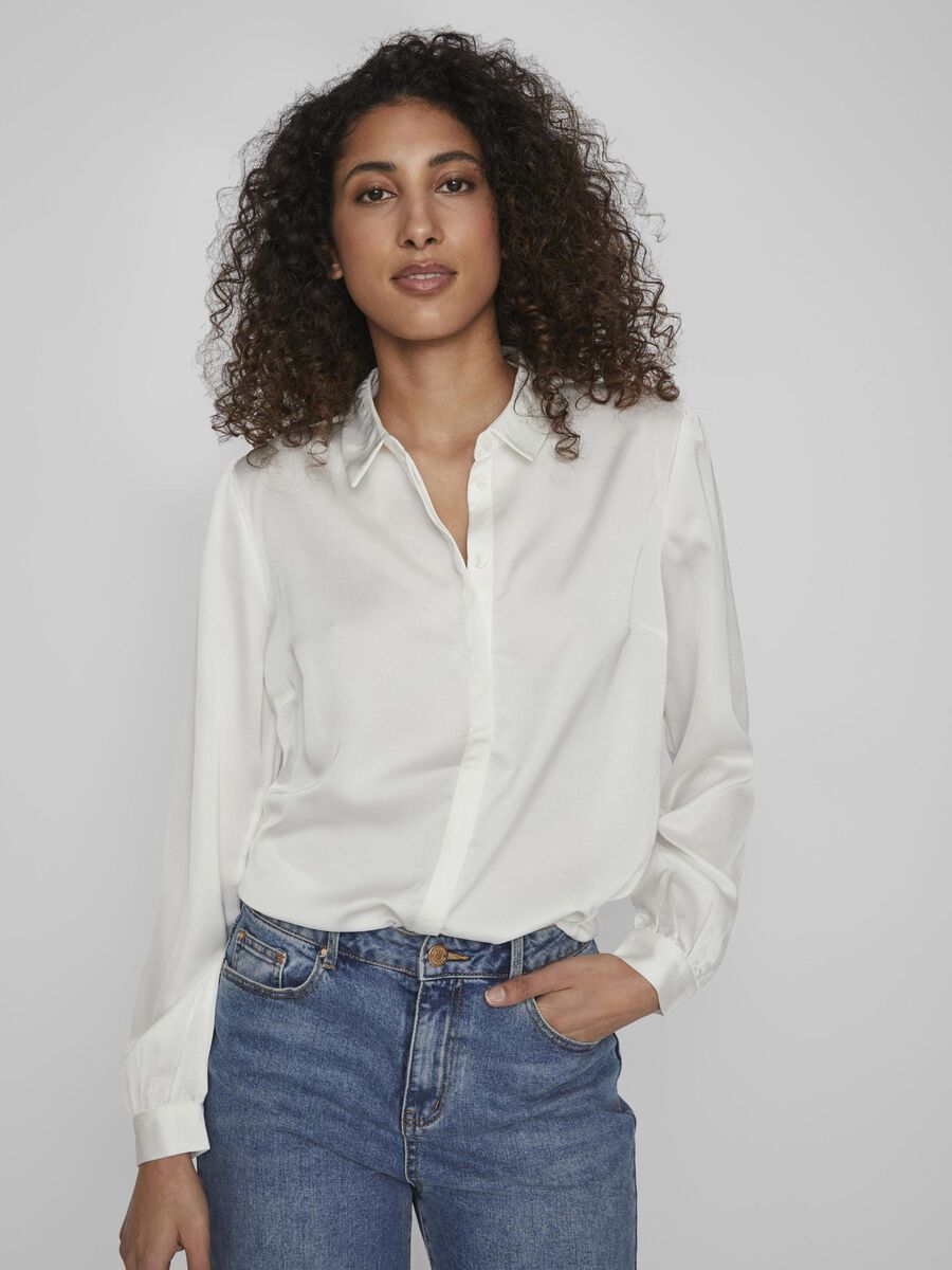 Satinbluse Luna White