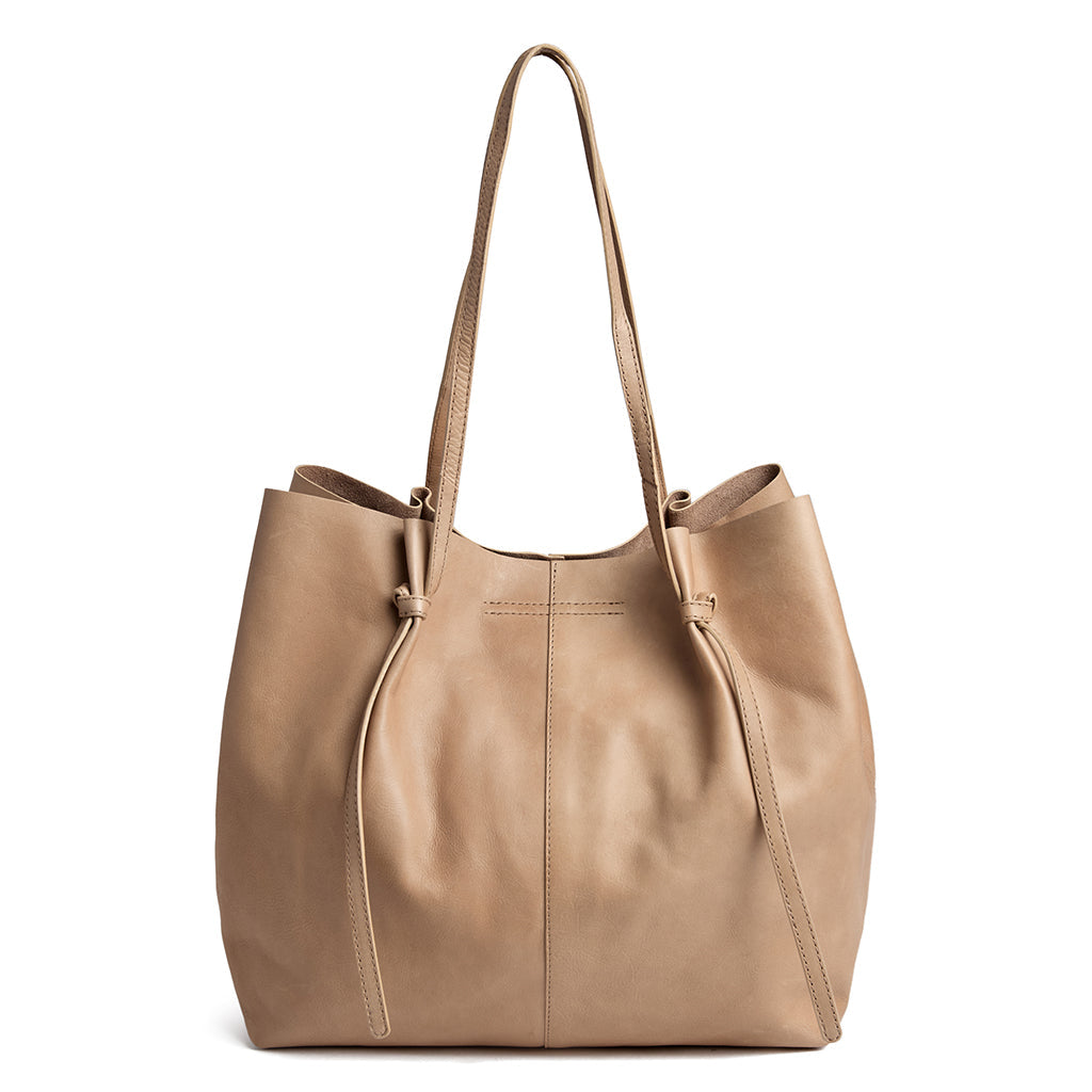 Shopper XL aus weichem Leder - Sand