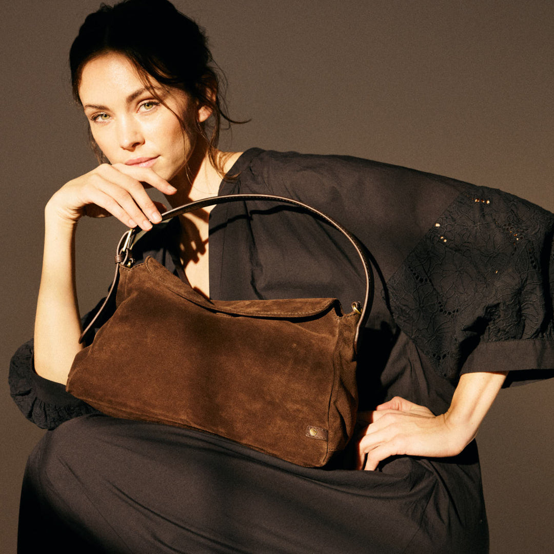 Handtasche Wildleder choko