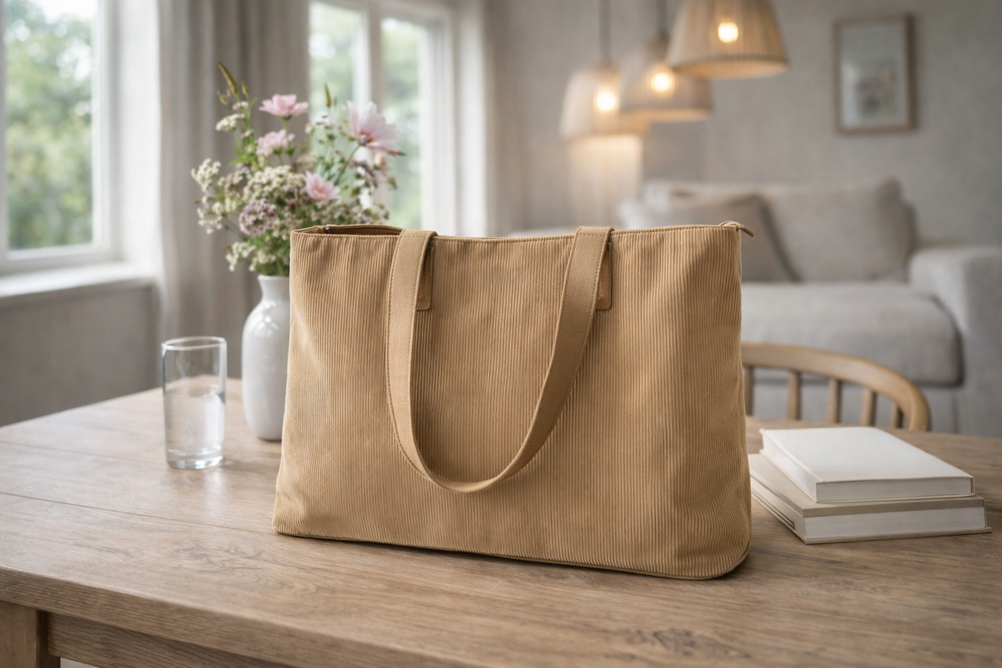 Shopper Samt - Tan