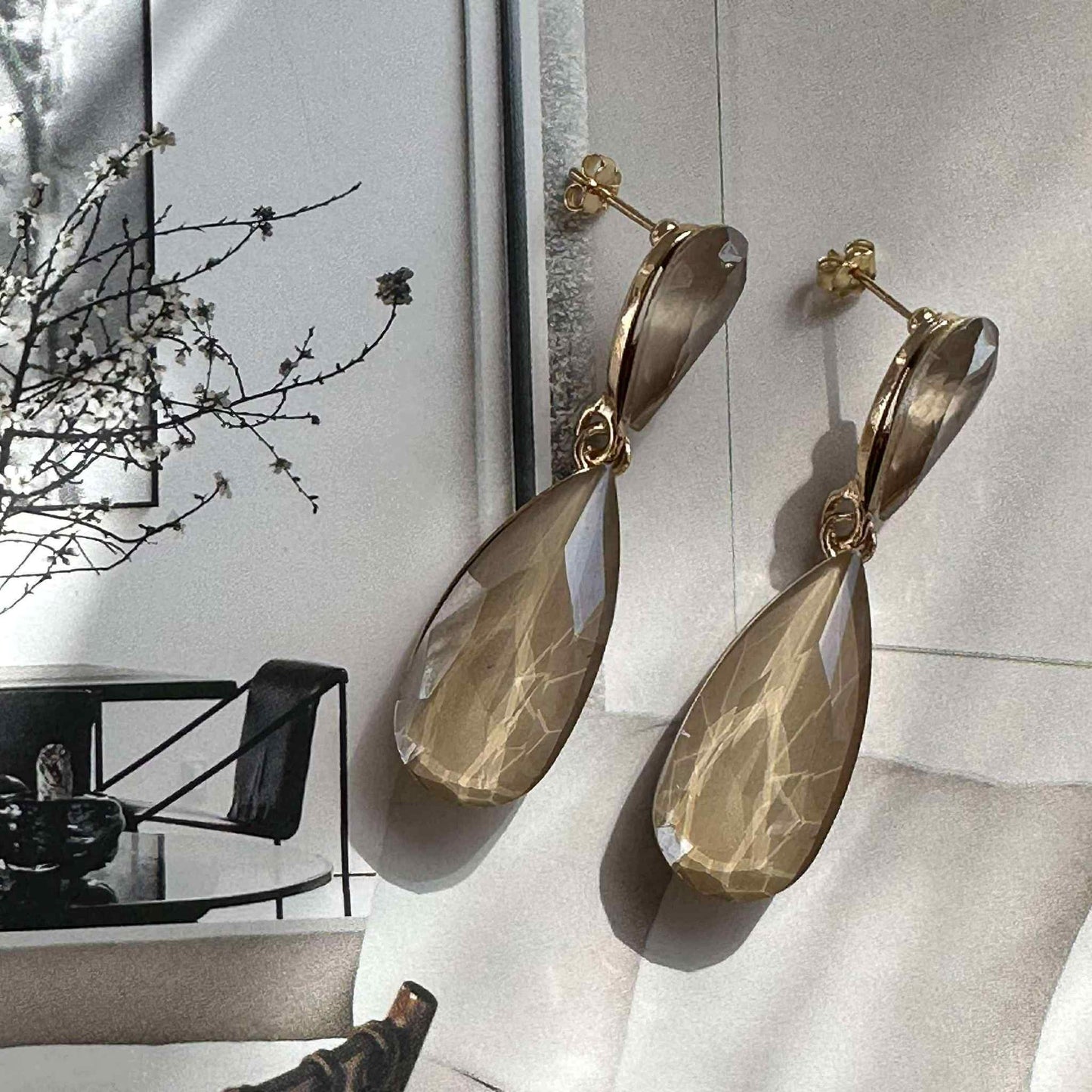 Ohrringe Maise Tropfen - Champagne
