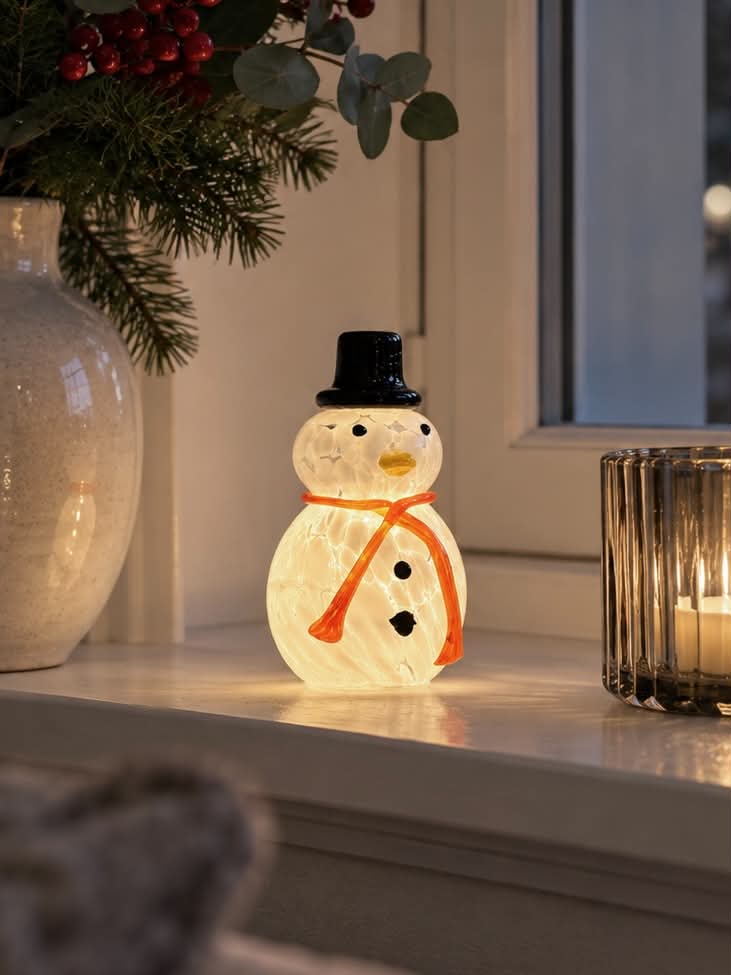 Schneemann mit LED-Licht