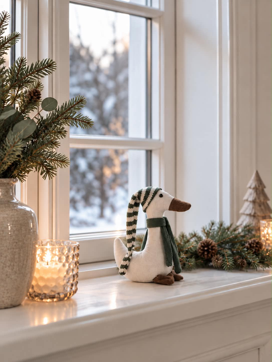 Weihnachtsente mit grüner Mütze - Mini