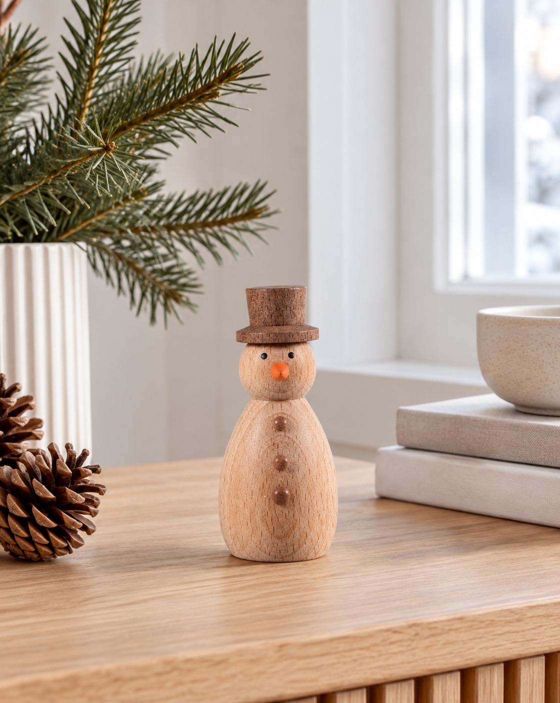 Schneemann - wood – dekorative Figur